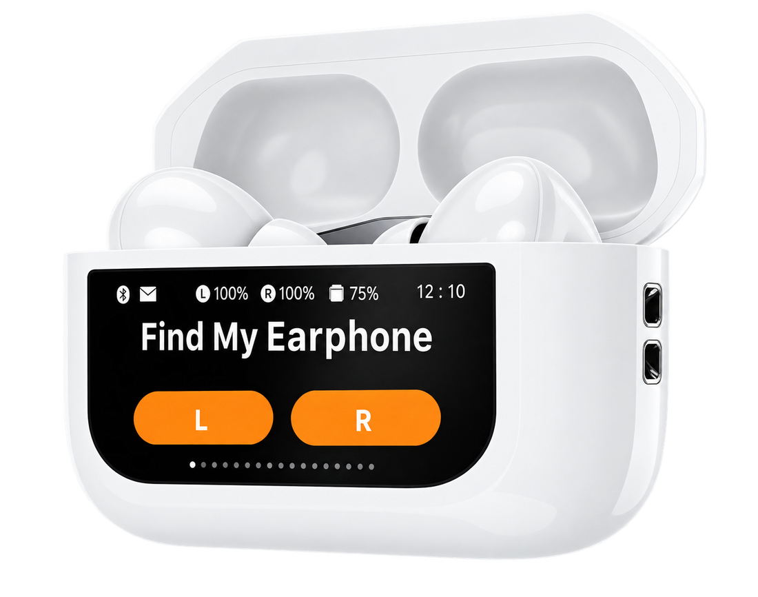Screen TWS Bluetooth Earbuds with 32 db ANC + ENC and On Case Display